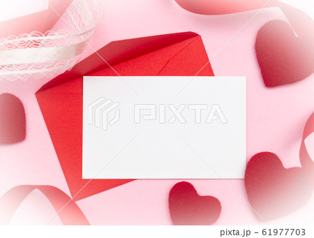 手紙 メッセージカード コピースペース レター ハートの写真素材