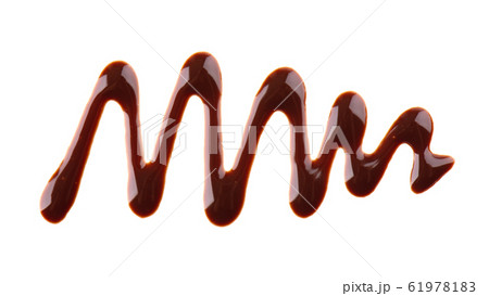 Chocolate syrup drizzle isolated on white Chocolate syrup drizzle isolated on white 61978183