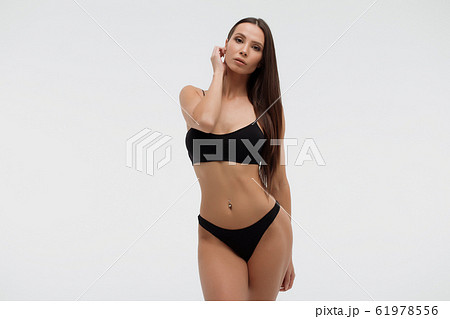 Sexy woman in underwear looking at camera 61978556