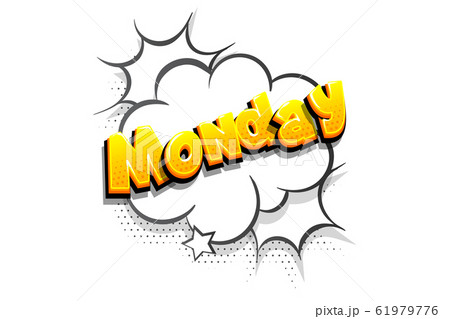 Monday comic text speech bubble pop art 61979776