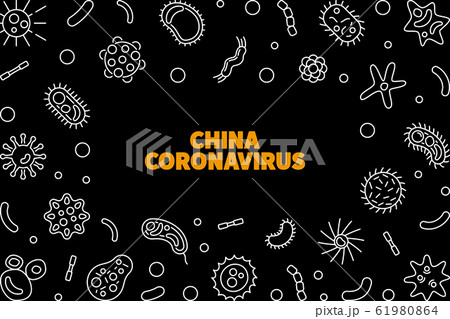 China Coronavirus vector Virus thin line illustration or frame China Coronavirus vector Virus thin line illustration or frame 61980864