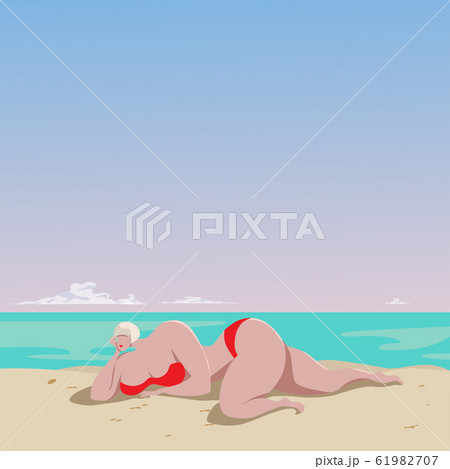 A young girl with a delicious body sunbathes in 61982707