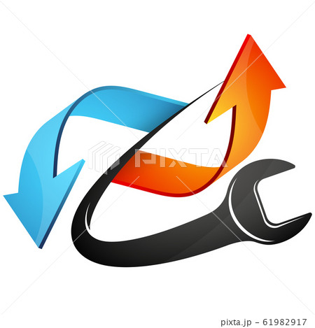 Air conditioning arrows and wrench repair symbol 61982917