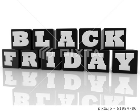 Toy cubes in black color with Black Friday concept Toy cubes in black color with Black Friday concept 61984786