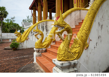 Dragons statues at Haw Phra Kaew, also written as Ho Prakeo, Hor Pha Keo, Vientiane, Laos. Dragons statues at Haw Phra Kaew, also written as Ho Prakeo, Hor Pha Keo, Vientiane, Laos. 61985494