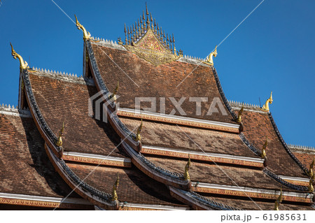 Roof of a Buddhist temple in Luang Prabang, Laos 61985631