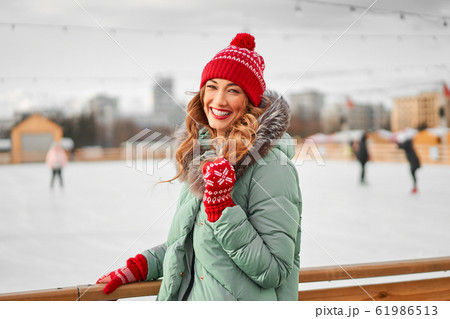 Beautiful lovely middle-aged girl with curly hair 61986513