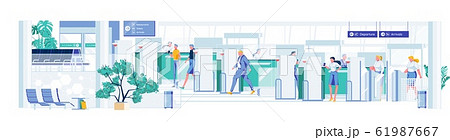 Passengers Screening at Entrance to Airport Post. 61987667