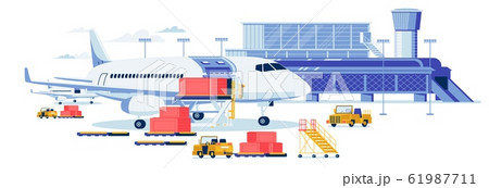 Freight Aircraft and Cargo Transportation Banner. Freight Aircraft and Cargo Transportation Banner. 61987711