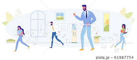 Difficulties on Office Work Flat Vector Concept 61987754