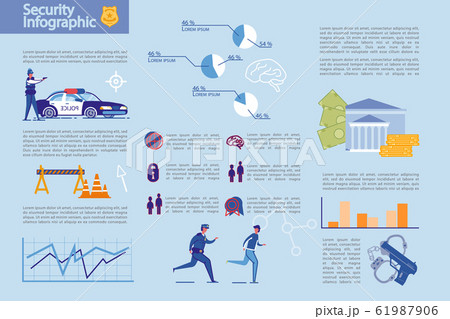 Security and Crime Statistics Infographic Set. 61987906