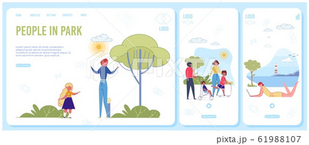 People in Park Responsive Landing Page Template 61988107