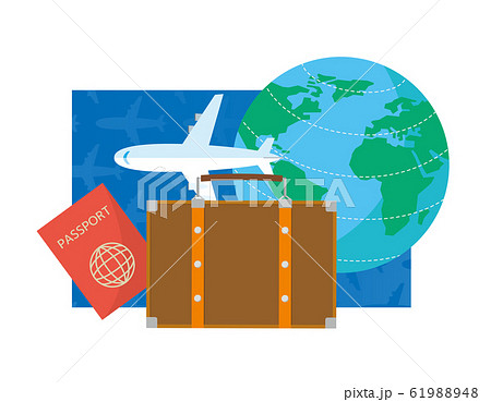 海外旅行　飛行機　旅行アイテム　イメージ 61988948