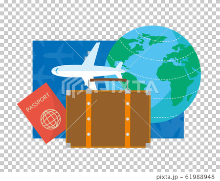 海外旅行　飛行機　旅行アイテム　イメージ 61988948