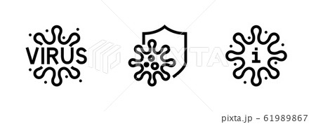 Microbe and Bacteria icons Editable Line 61989867