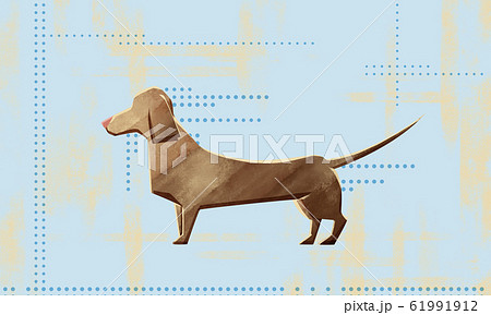 ミニチュアダックスフンド横向きポストカード 61991912