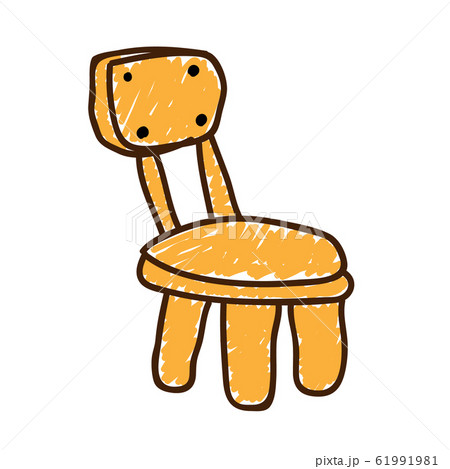 Childrens chair orange in a deliberately childish style 61991981