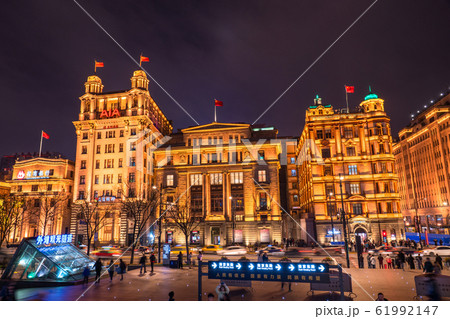 《上海》上海租界の洋館・外灘の夜景 61992147