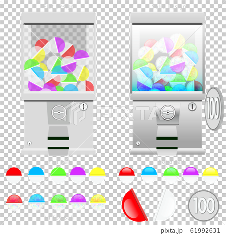 ガチャマシーンイラストセット 白 61992631