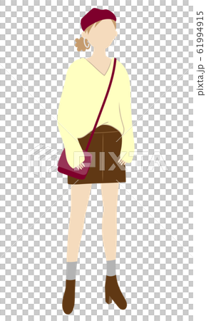カジュアルなファッションの若い女性のイラスト素材のイラスト素材