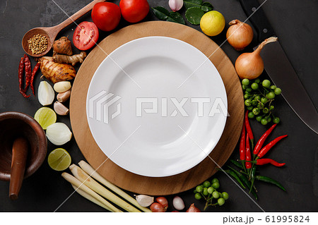 Thai kitchen. Various herbs, spices  and 61995824