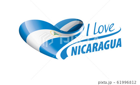 National flag of the Nicaragua in the shape of a heart and the inscription I love Nicaragua. Vector illustration National flag of the Nicaragua in the shape of a heart and the inscription I love Nicaragua. Vector illustration 61996812