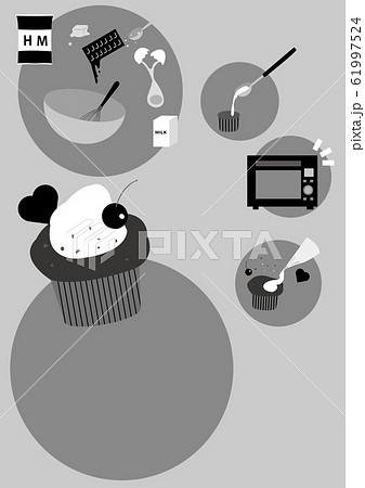 カップケーキ作りのイラスト素材