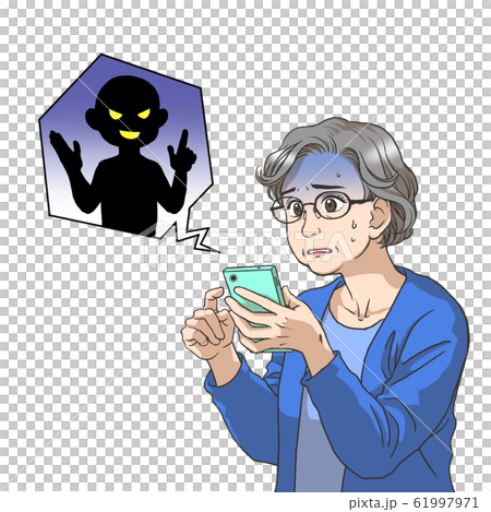 スマホを使う年配の女性 スマホを使う年配の女性 61997971