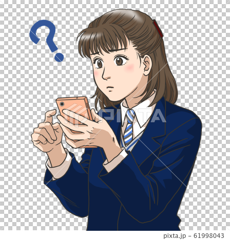 使用智能手機的高中女生 使用智能手機的高中女生 61998043