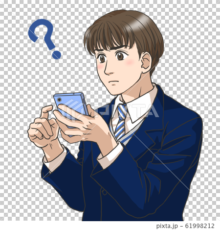 High school boy using smartphone 61998212