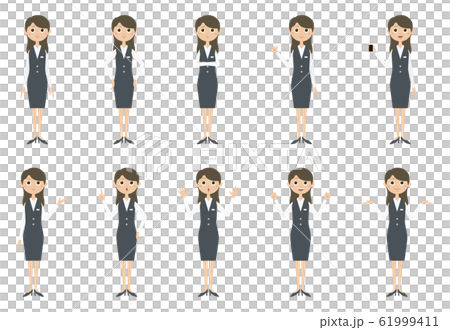 銀行員女性2　ポーズ 61999411