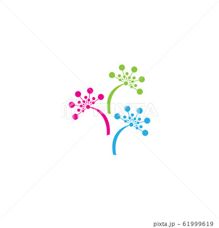 DANDELION FLOWER LOGO VECTOR TEMPLATE 61999619