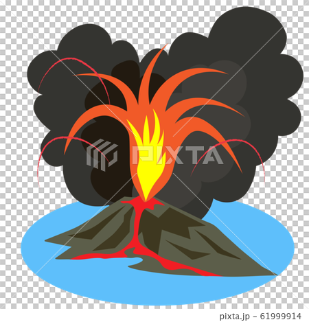 火山噴火のイラスト素材