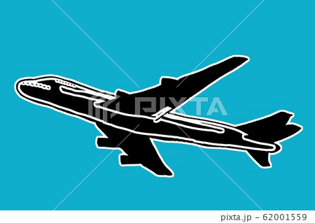 airliner, aircraft hand drawn on blue background airliner, aircraft hand drawn on blue background 62001559