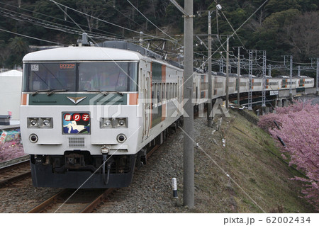 河津町を行く、特急踊り子（185系電車） 62002434