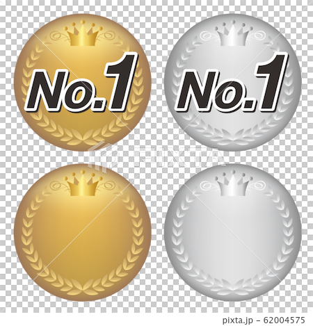No.1 high-class image that can be used for eye catching gold and silver laurel, frame, crown vector material 62004575