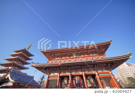 日本の東京都市景観　浅草寺などを望む 62004927