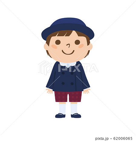 制服を着た幼稚園生の男の子のイラスト のイラスト素材