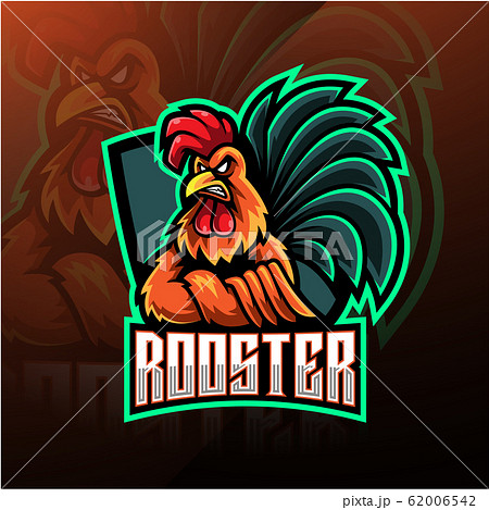 Rooster esport mascot logo design 62006542