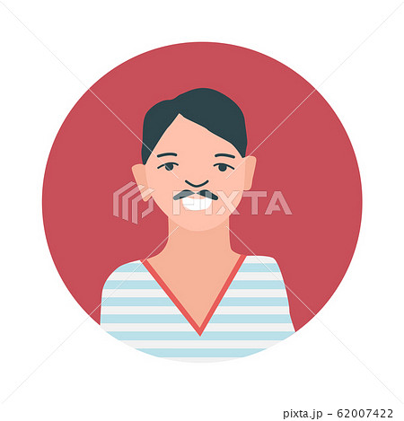 Colourful male face circle in flat style Colourful male face circle in flat style 62007422