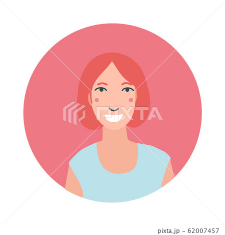 Colourful female face circle in flat style 62007457