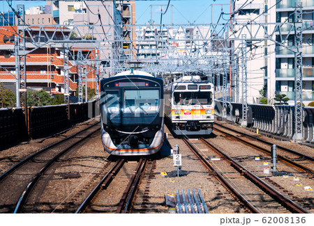 日本の川崎都市景観　溝の口駅付近・大井町線などを望む（画面奥は溝の口駅方向） 62008136