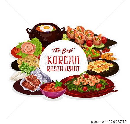 Traditional Korean restaurant menu, Asian cuisine 62008755