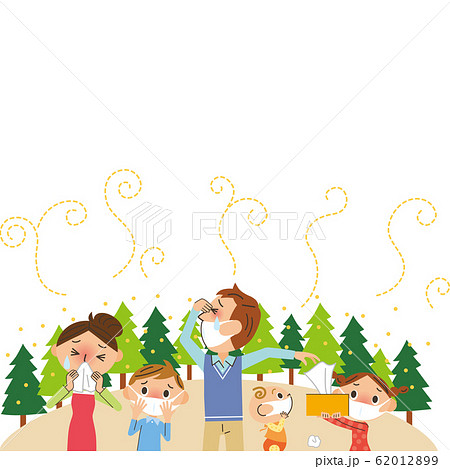 花粉で苦しんでいる家族 62012899