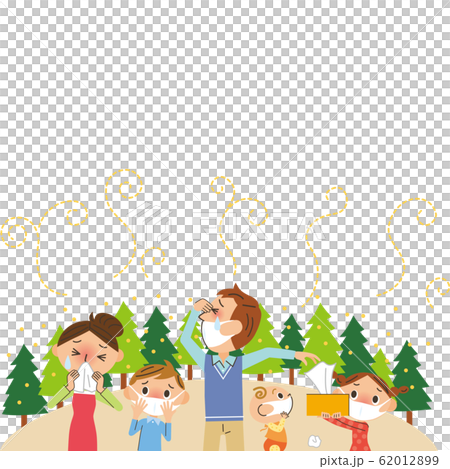 花粉で苦しんでいる家族 62012899