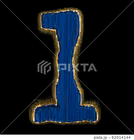 Number 1 made of industrial metal 3D 62014144