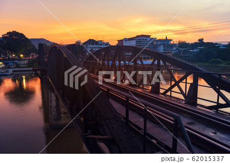 River Kwai bridge at dawn, Kanchanaburi 62015337