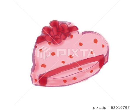 イラスト素材、バレンタインデー、プレゼント、ピンク、ピンク色、ハート型、バレンタイン、チョコレート、 62016797
