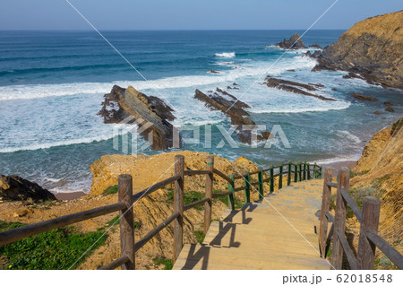 Stairs to beach on Algarve Coast in Portugal Stairs to beach on Algarve Coast in Portugal 62018548