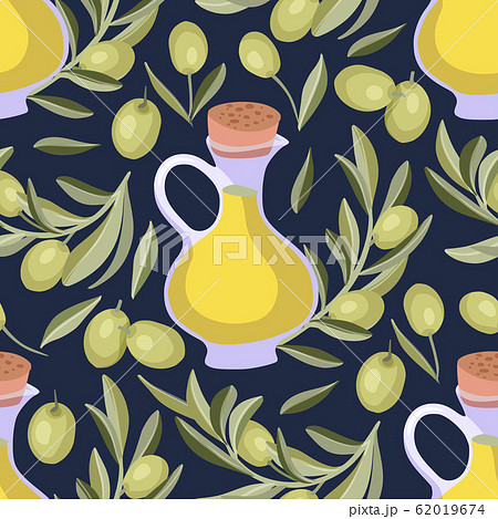 Provence olive seamless vector pattern. Provence olive seamless vector pattern. 62019674